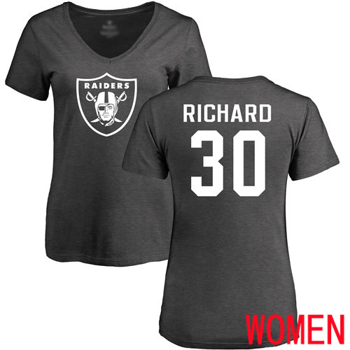 Oakland Raiders Ash Women Jalen Richard One Color NFL Football #30 T Shirt->nfl t-shirts->Sports Accessory